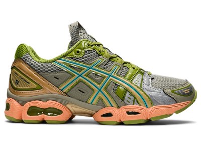 Tenis Asics Ub3-s Gel-nimbus 9 Mujer Grises Amarillos | MX4717-179