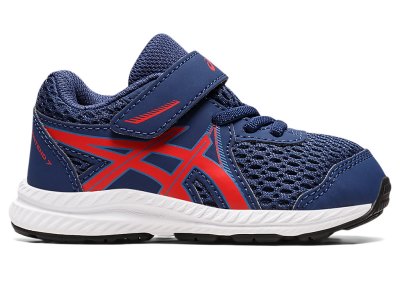 Tenis Para Correr Asics Contend 7 Niños Azules Rojos | MX2690-066