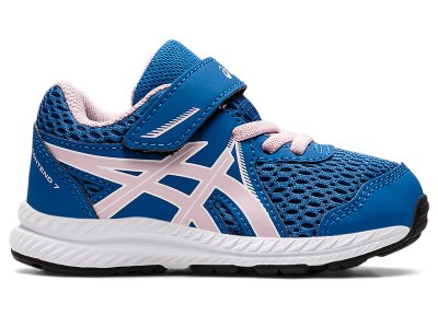 Tenis Para Correr Asics Contend 7 Niños Azules Rosas | MX5300-903