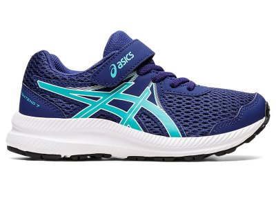 Tenis Para Correr Asics Contend 7 Niños Azules Verdes | MX7645-851