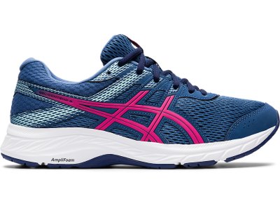 Tenis Para Correr Asics Gel-contend 6 Mujer Grises Oscuro Rosas | MX4992-255