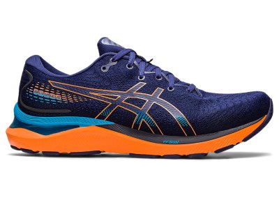 Tenis Para Correr Asics Gel-cumulus 24 Hombre Azules Azules Naranjas | MX4741-872