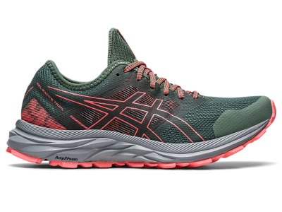Tenis Para Correr Asics Gel-eXCite Trail Mujer Verdes Oscuro Coral | MX5226-038