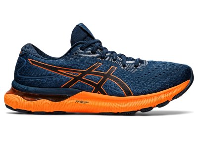 Tenis Para Correr Asics Gel-nimbus 24 Hombre Azules Naranjas | MX0273-813