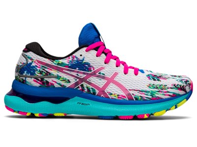 Tenis Para Correr Asics Gel-nimbus 24 Mujer Blancos Rosas | MX3975-802