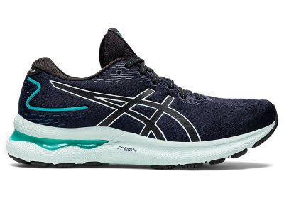 Tenis Para Correr Asics Gel-nimbus 24 Mujer Negros Azules Claro | MX5998-061