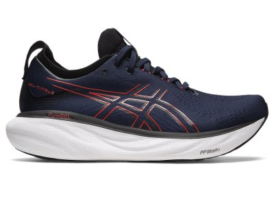 Tenis Para Correr Asics Gel-nimbus 25 Hombre Negros Rojos | MX8610-925