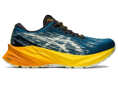 Tenis Para Correr Asics Novablast 3 Tr Hombre Azules Dorados Amarillos | MX2599-755