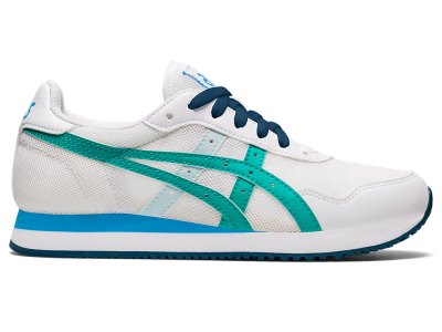 Tenis Para Correr Asics Tiger Runner Niños Blancos Turquesa Oscuro | MX6131-691
