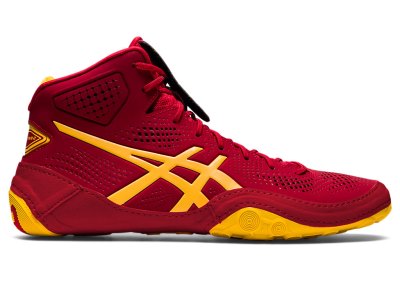 Zapatillas Wrestling Asics Dan Gable Evo 2 Hombre Rojos Oscuro Amarillos | MX0058-958